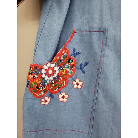 Paulette Chicago‎ Vintage 60s 70s FLORAL Mumu House Dress Lounge Mod Boho Chores - Picture 2 of 5